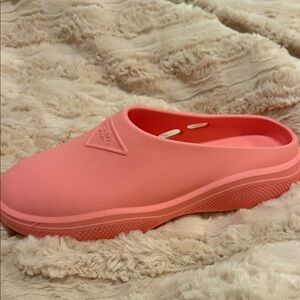Prada Pink Rubber Mules